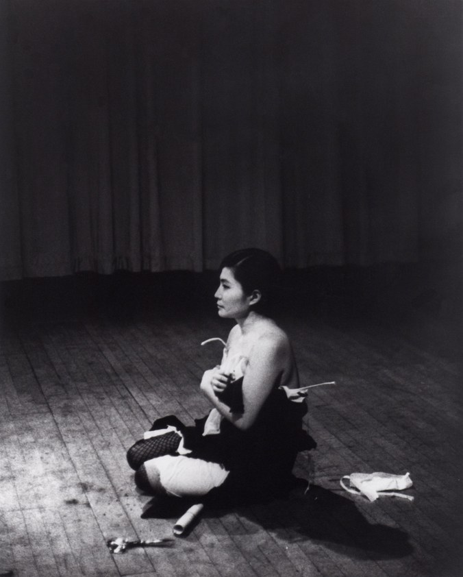 Yoko Ono in "Cut Piece"