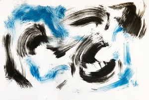 Annette Nichols, Ugoku Movement ichi, 2020, ink and acrylic on paper, 5.5 x 8.5 inches